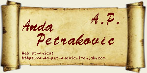 Anda Petraković vizit kartica